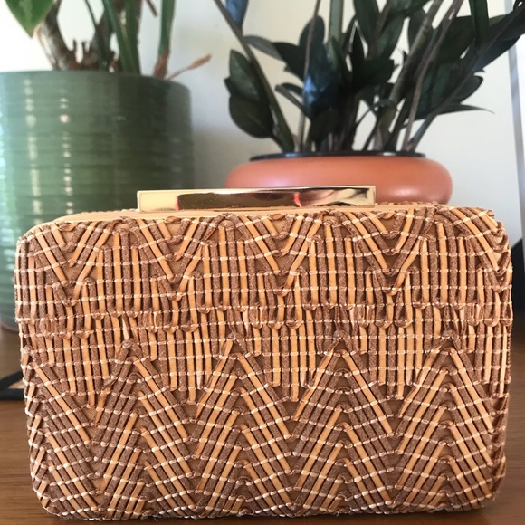 LK Bennett London woven clutch miniaudiere BHLDN wedding event party purse - Picture 3 of 10